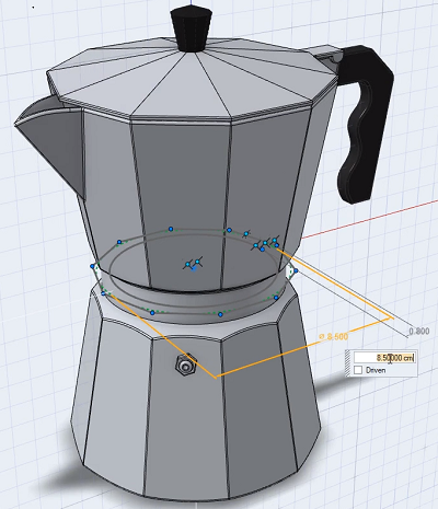 几何约束求解设计咖啡壶