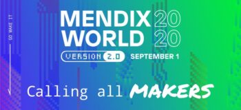 Mendix World 2020的Logo上写着“Mendix World 2020 2.0版9月1日，呼唤所有的创客”